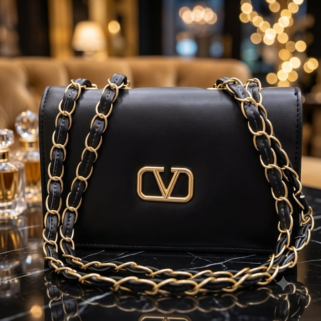Black Chain Crossbody Bag