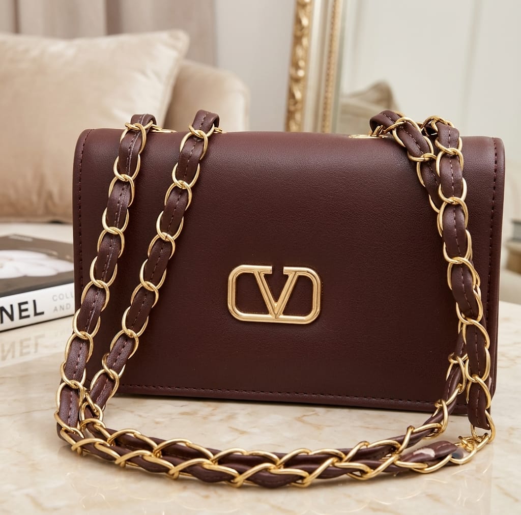 Burgundy Chain Crossbody Bag