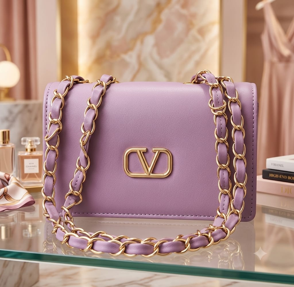 Lavender Chain Crossbody Bag