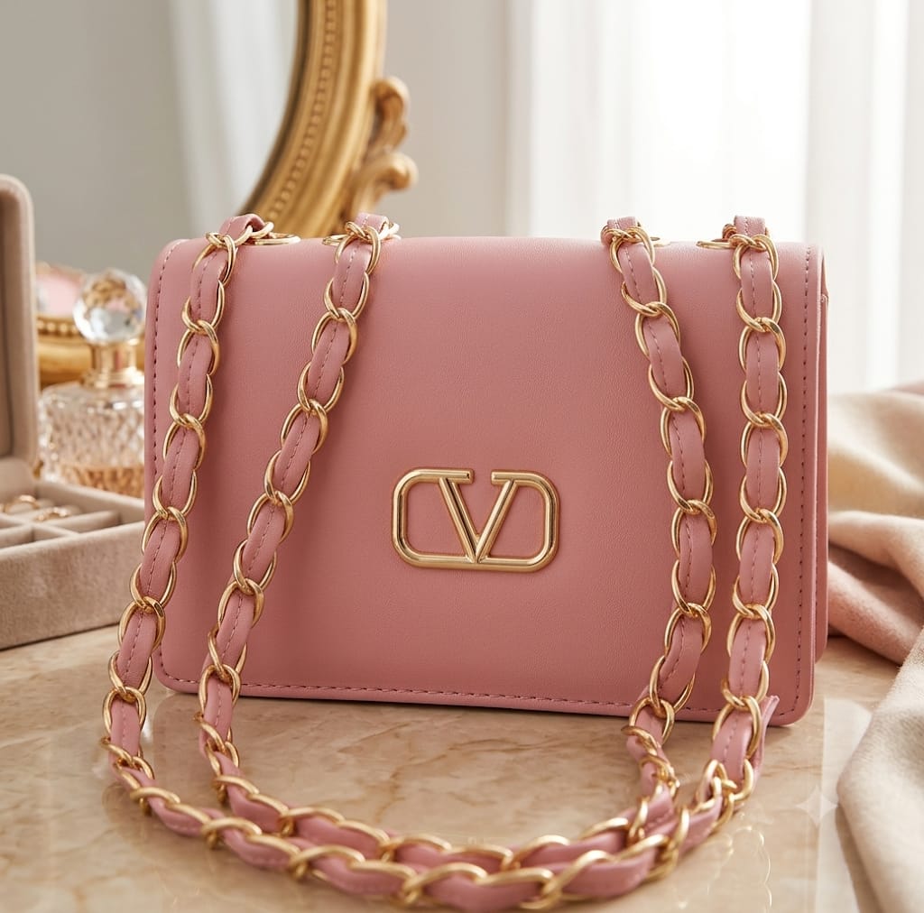 Blush Chain Crossbody Bag